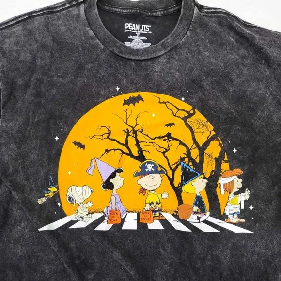 Peanuts Tops Peanuts Gang In Costume Grey Halloween Tshirt